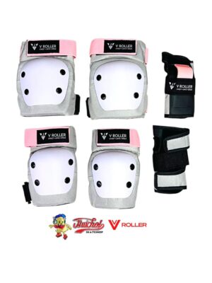 PROTECCIONES V ROLLER BLANCO ROSA
