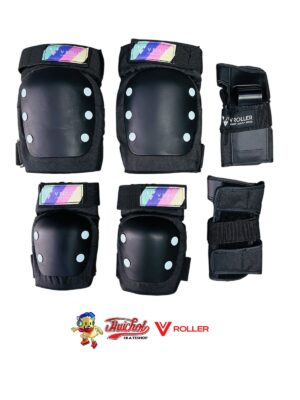 PROTECCIONES V ROLLER NEGRO ARCOIRIS