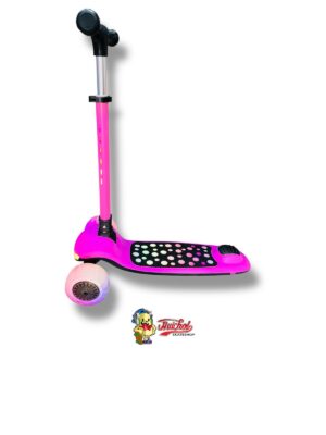 SCOOTER AJUSTABLE CON LUZ Y SONIDO MUSICAL ROSA PARA NIÑOS