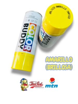 LATAS COLOR BUDDY COLOR AMARILLO BRILLOSA 400ml (incluye cap universal)